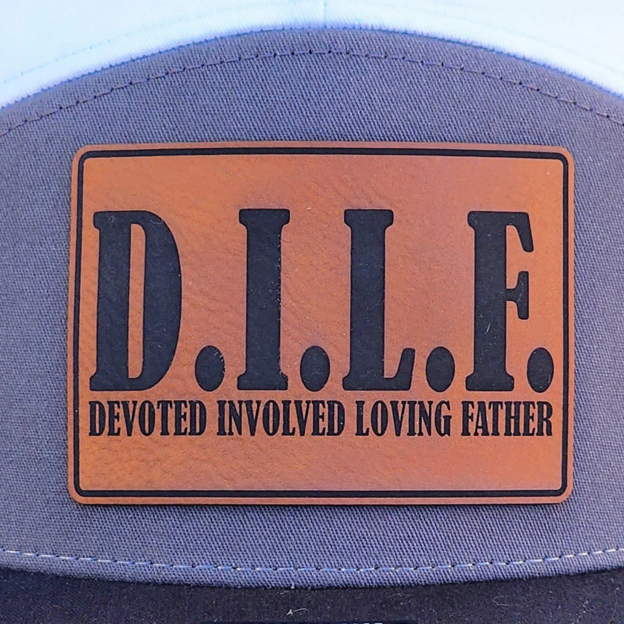 Devoted Involved Loving Father Engraved Leatherette Hat Patch - MR01 - Image 2