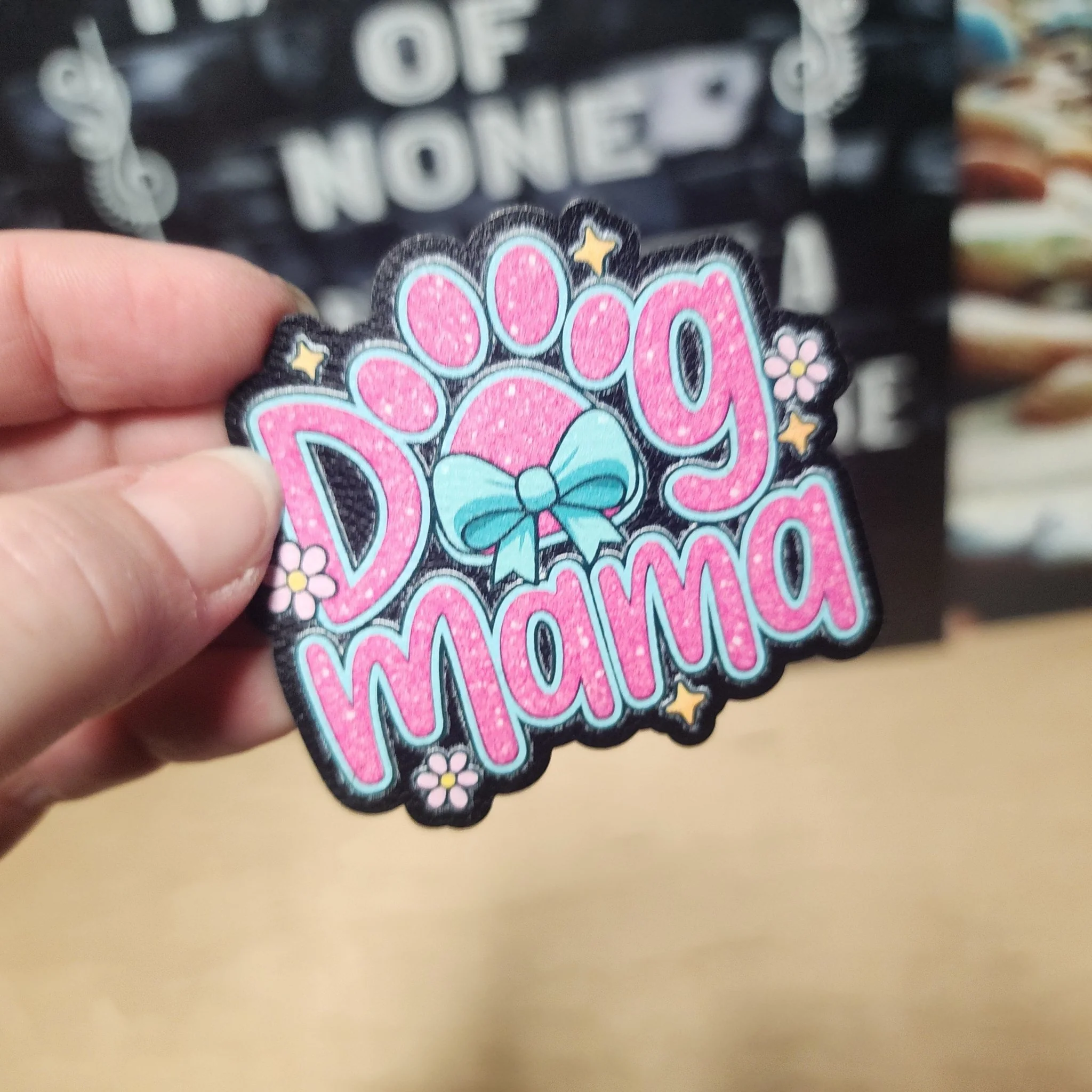 Dog Mama (Choose Your Color) UV Printed Leatherette Hat Patch - MR01