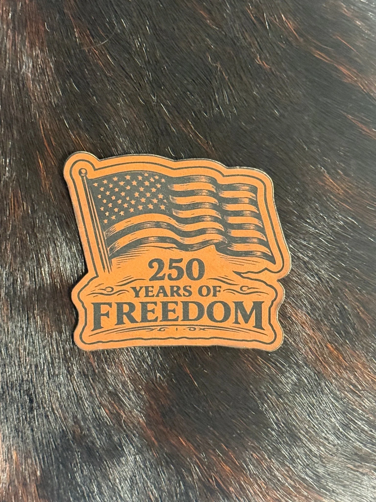 Engraved 250 Years of Freedom American Flag Patch