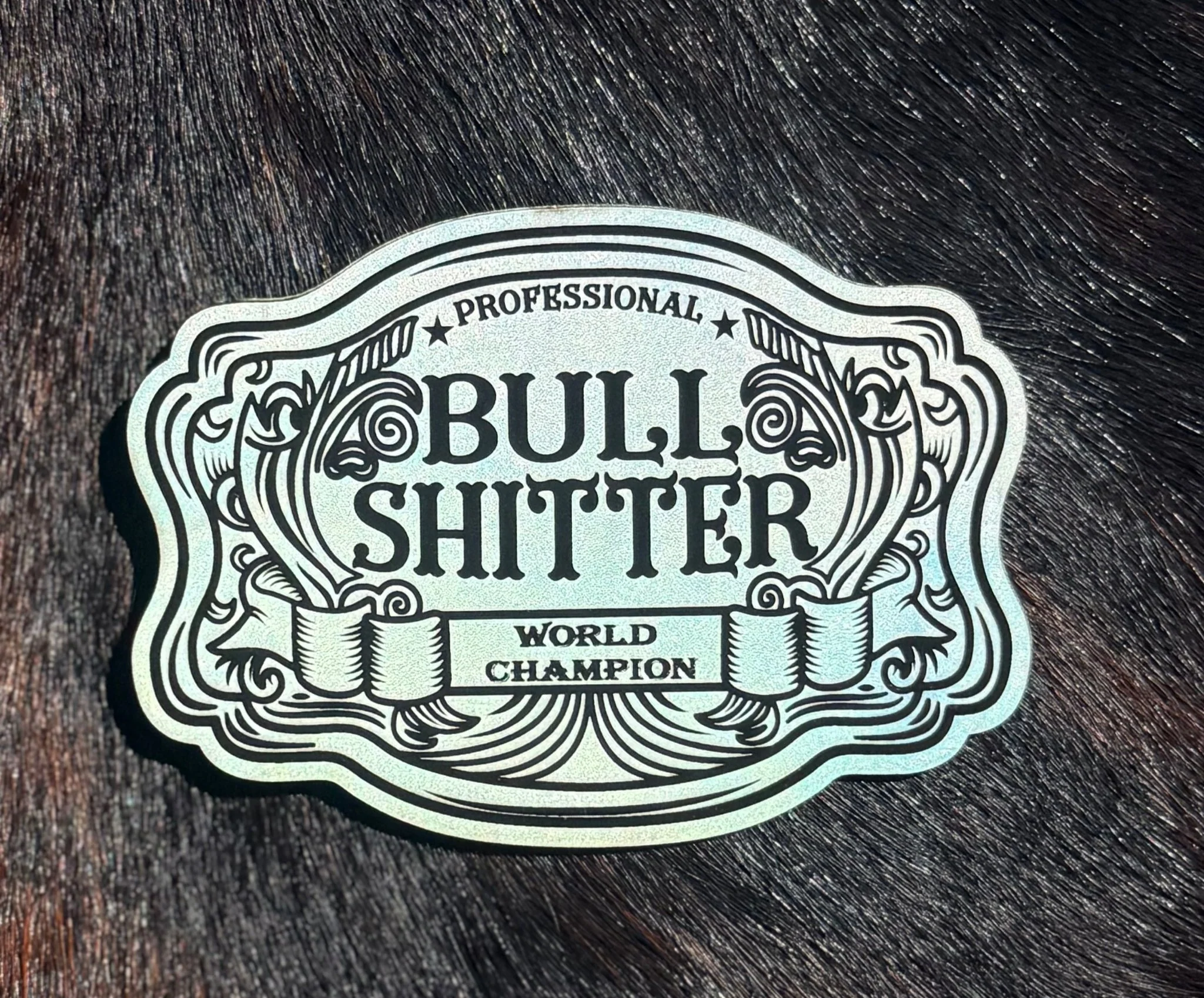 Engraved Professional Bull Shitter World Champion Patch