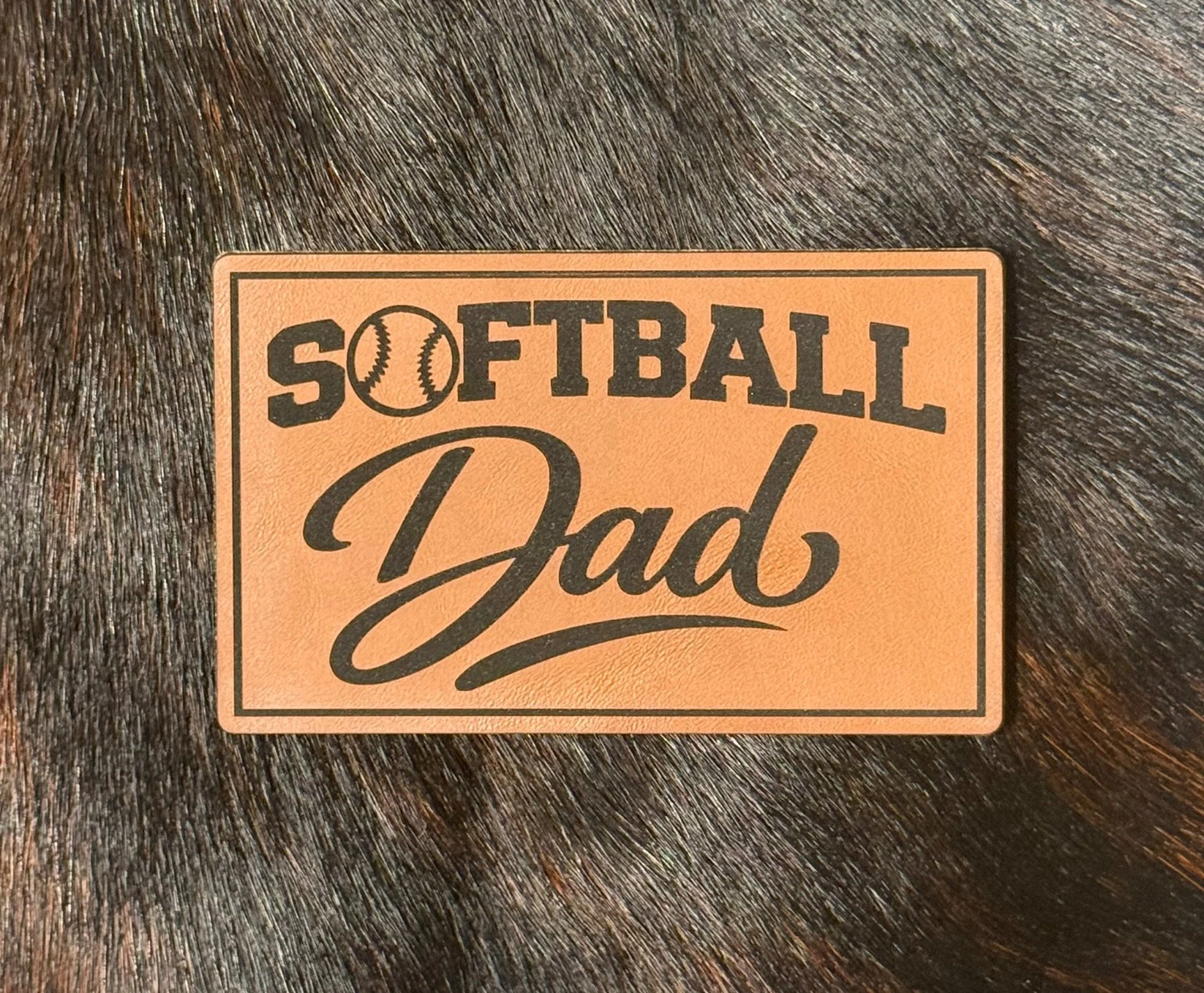 Engraved Softball Dad Patch