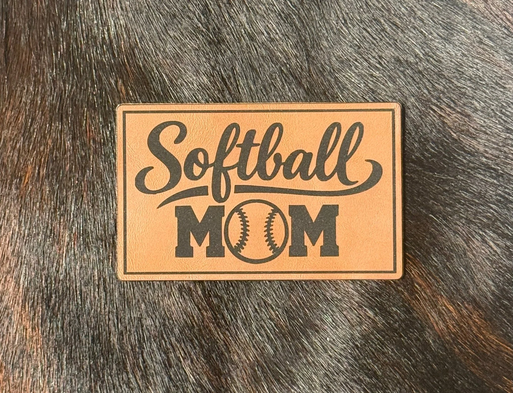 Engraved Softball Mom Patch
