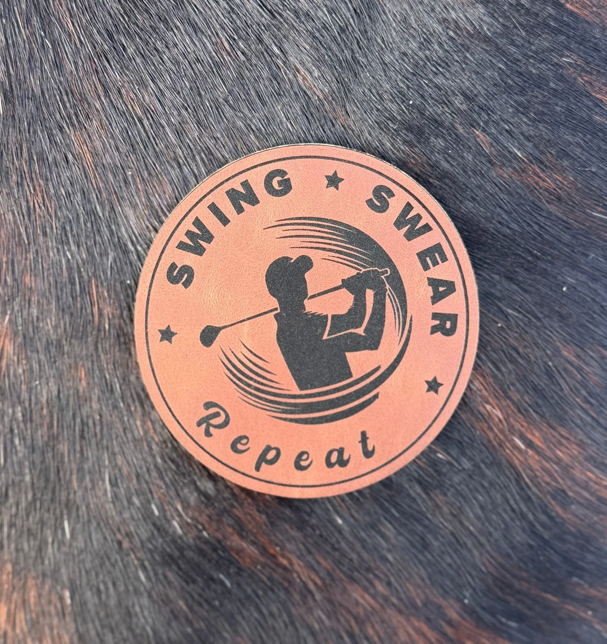 Engraved Swing Swear Repeat Golf Patch