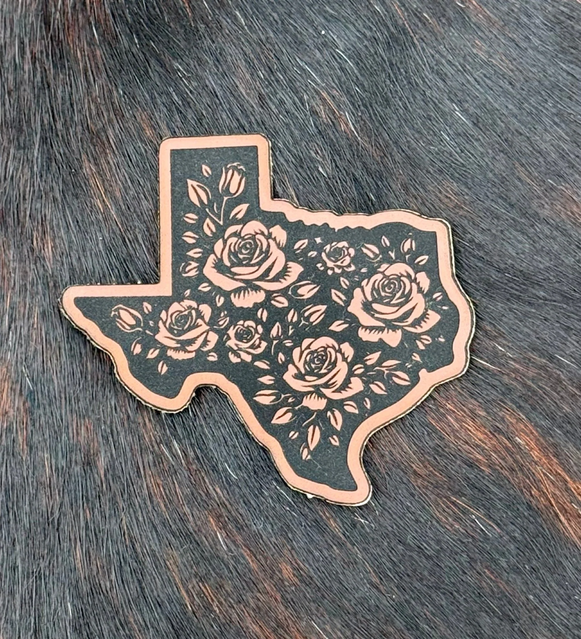 Engraved Texas Roses Patch