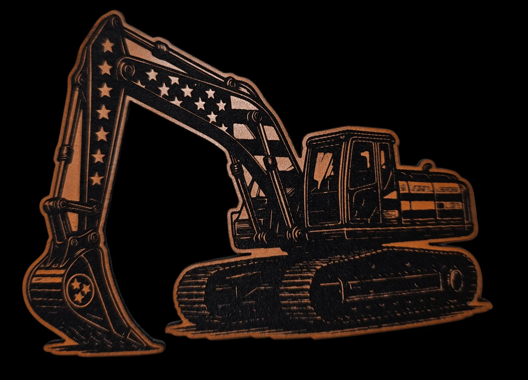 Excavator American and Tennessee Flag Digital File