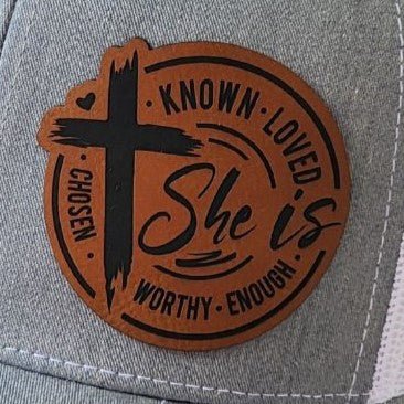 Faith She is Known Engraved Leatherette Hat Patch - MR01