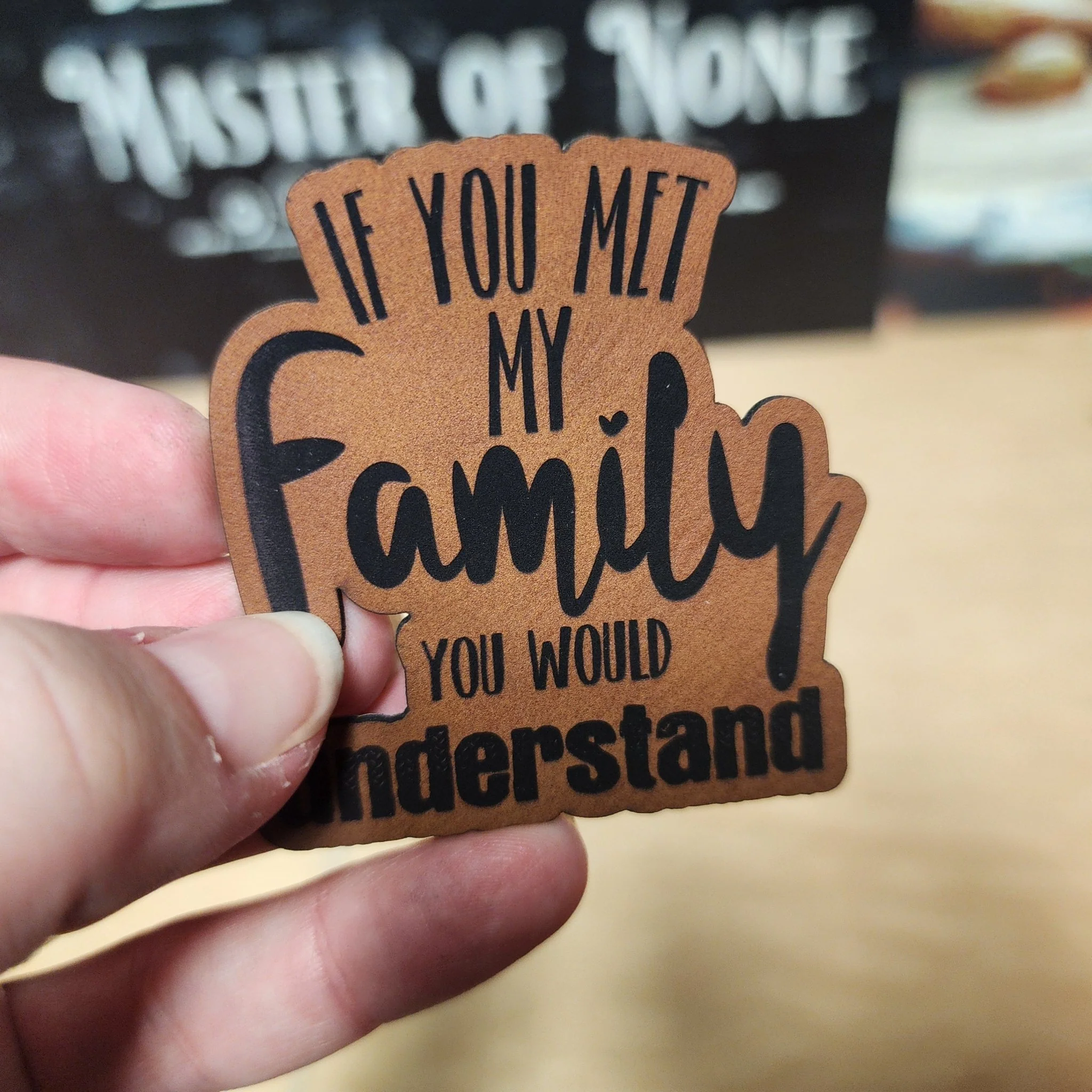 Family Bonds (Rawhide) Engraved Leatherette Hat Patch - MR01