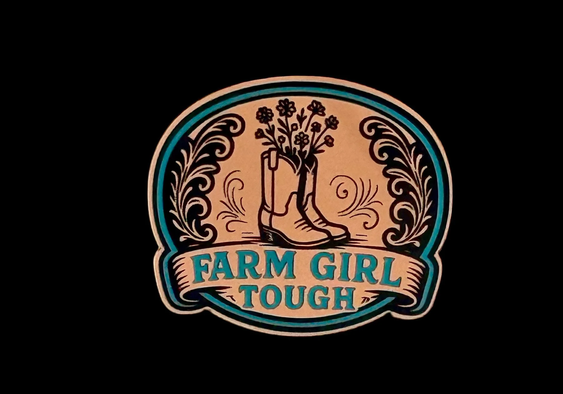 Farm Girl Tough Acrylic Laser Engraved Hat Patch - Image 2