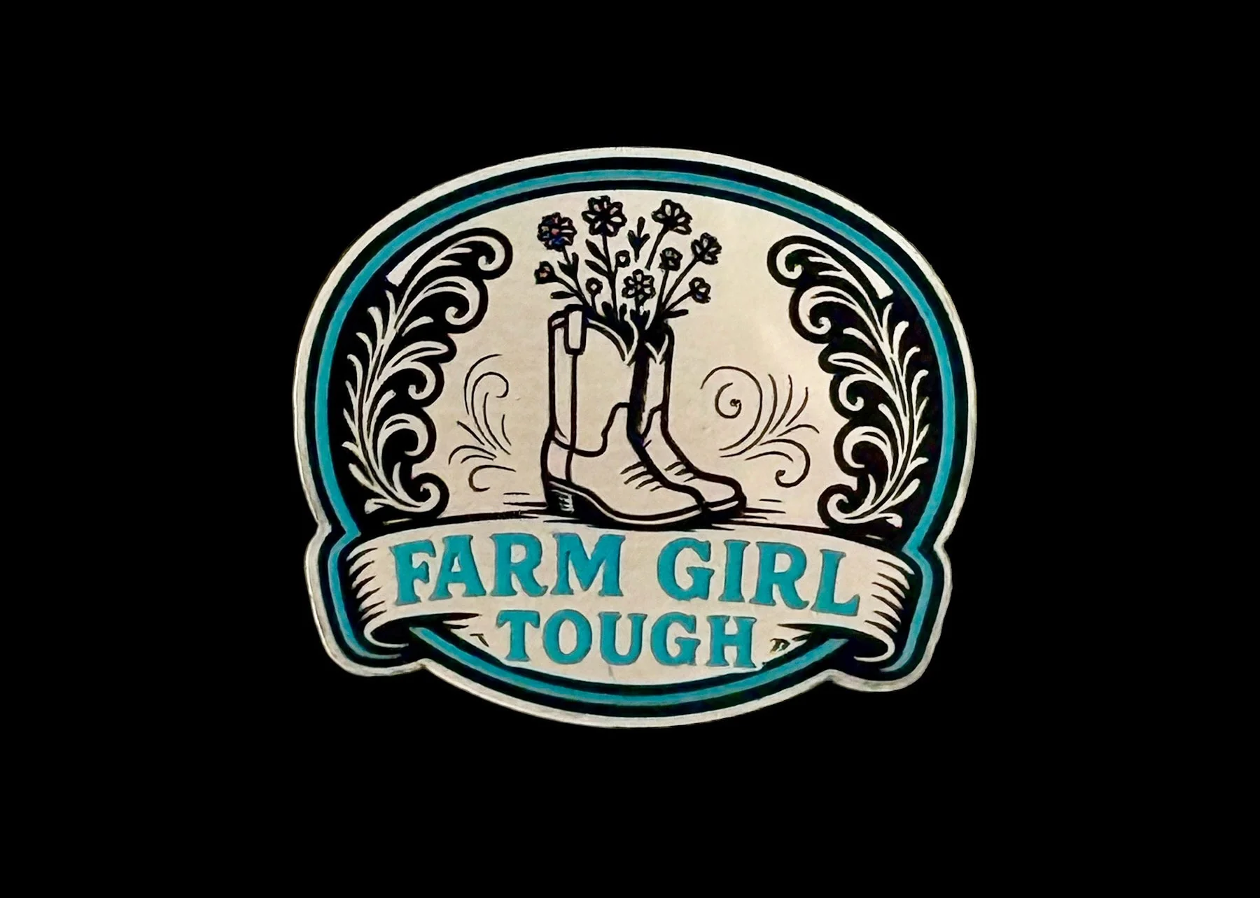Farm Girl Tough Acrylic Laser Engraved Hat Patch - Image 3