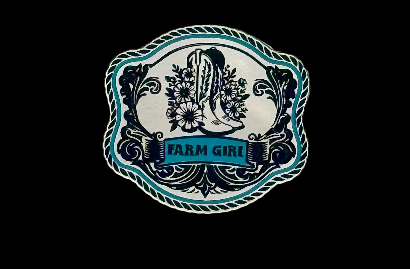 Farm Girl Western Style Acrylic Laser Engraved Hat Patch - Image 3