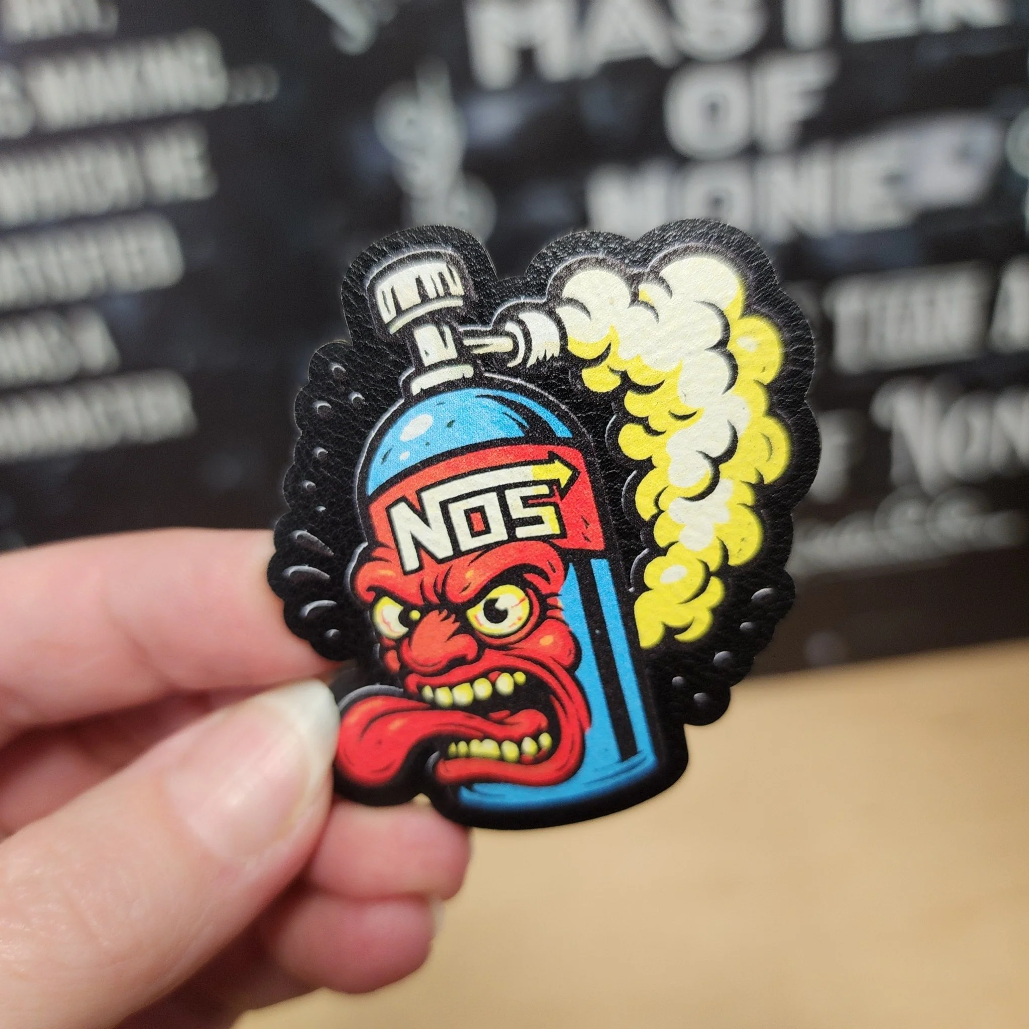 Fiery Nitrous Racing UV Printed Leatherette Hat Patch - MR01