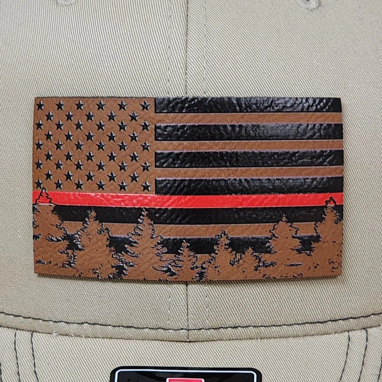Forestry Flag UV Printed Leatherette Hat Patch - MR01