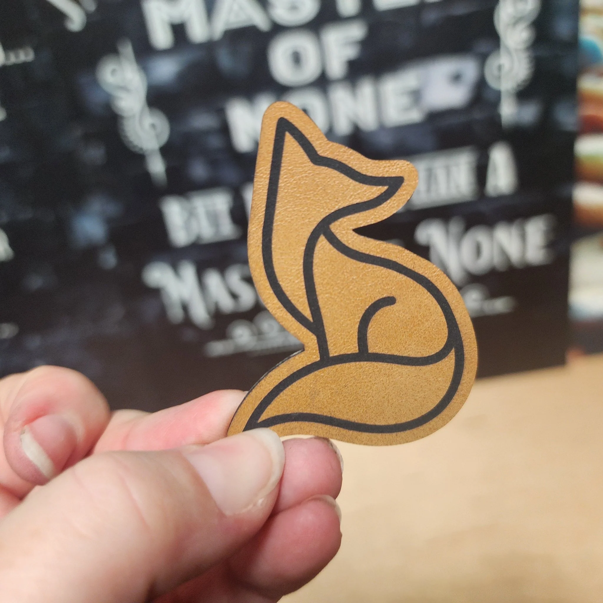 Fox Emblem Design Engraved Leatherette Hat Patch - MR01