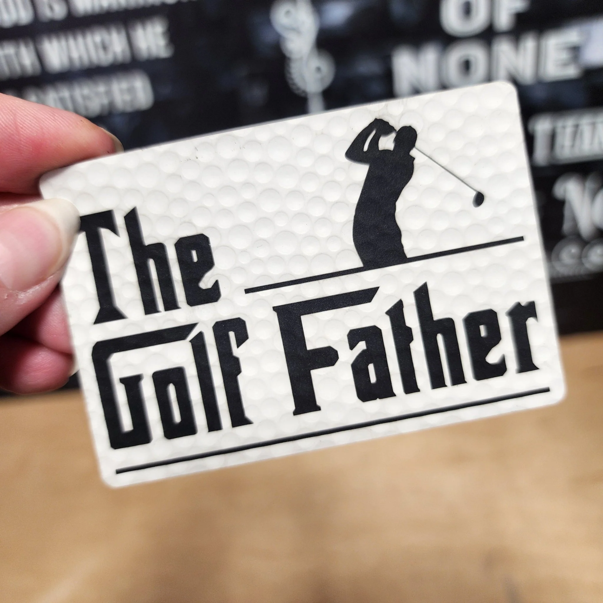 Golf Father Engraved Leatherette Hat Patch - MR01