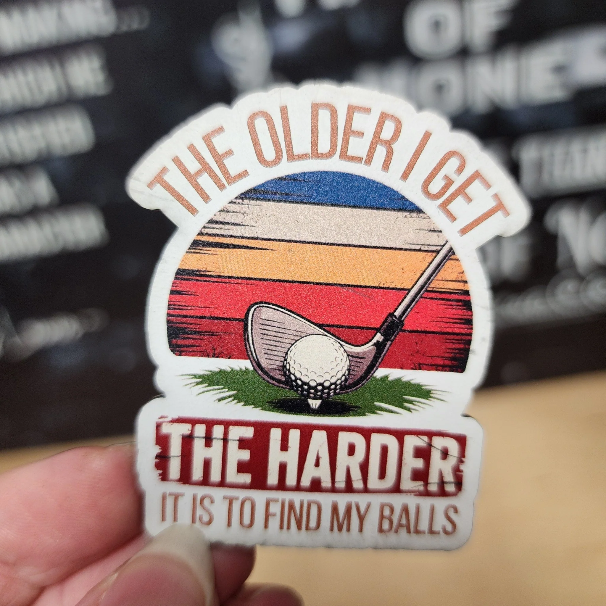 Golfing Humor UV Printed Leatherette Hat Patch - MR01