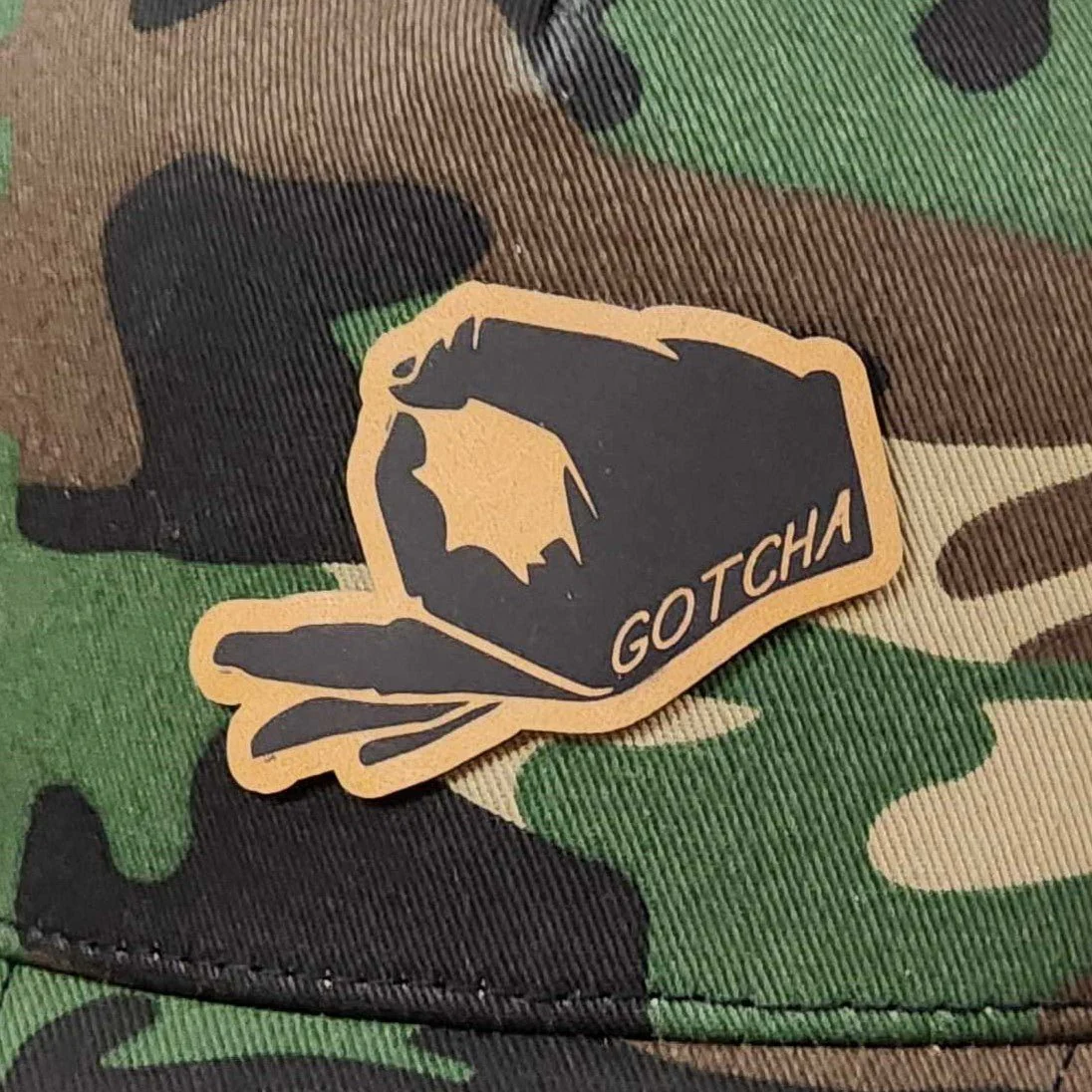 Gotcha! Engraved Leatherette Hat Patch - MR01