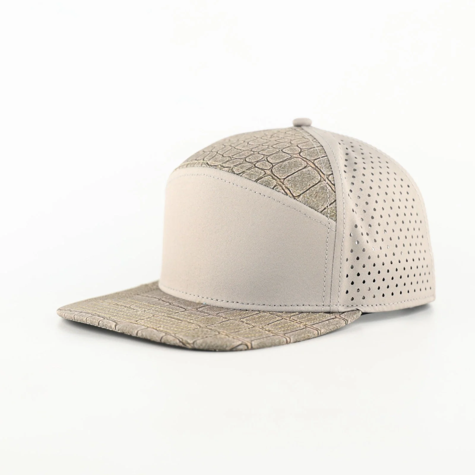 grey front with alligator print and grey back