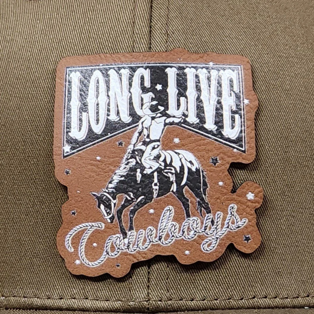 Honor the Cowboy Spirit UV Printed Leatherette Hat Patch - MR01