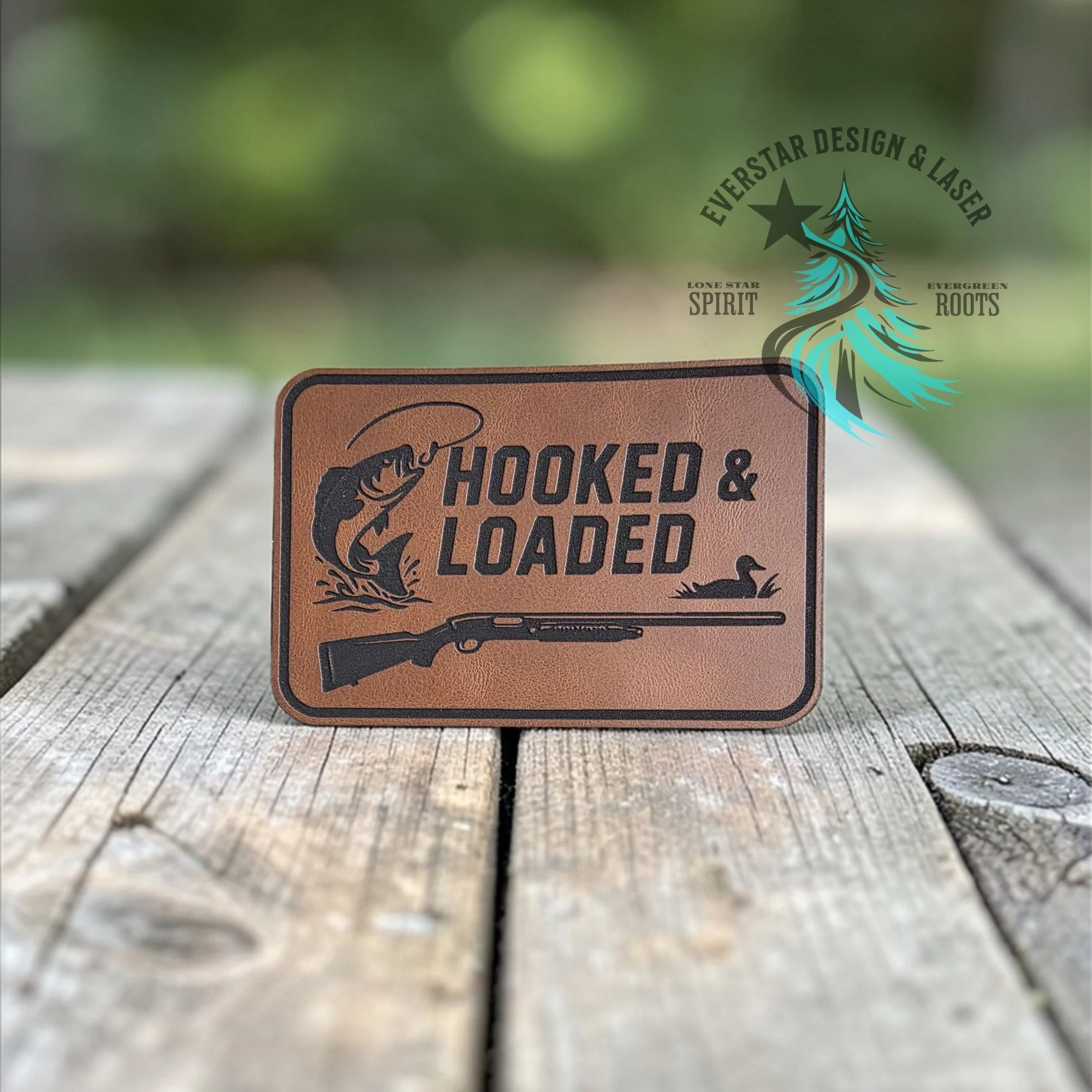 Hooked & Loaded Leather Patch - Image 2