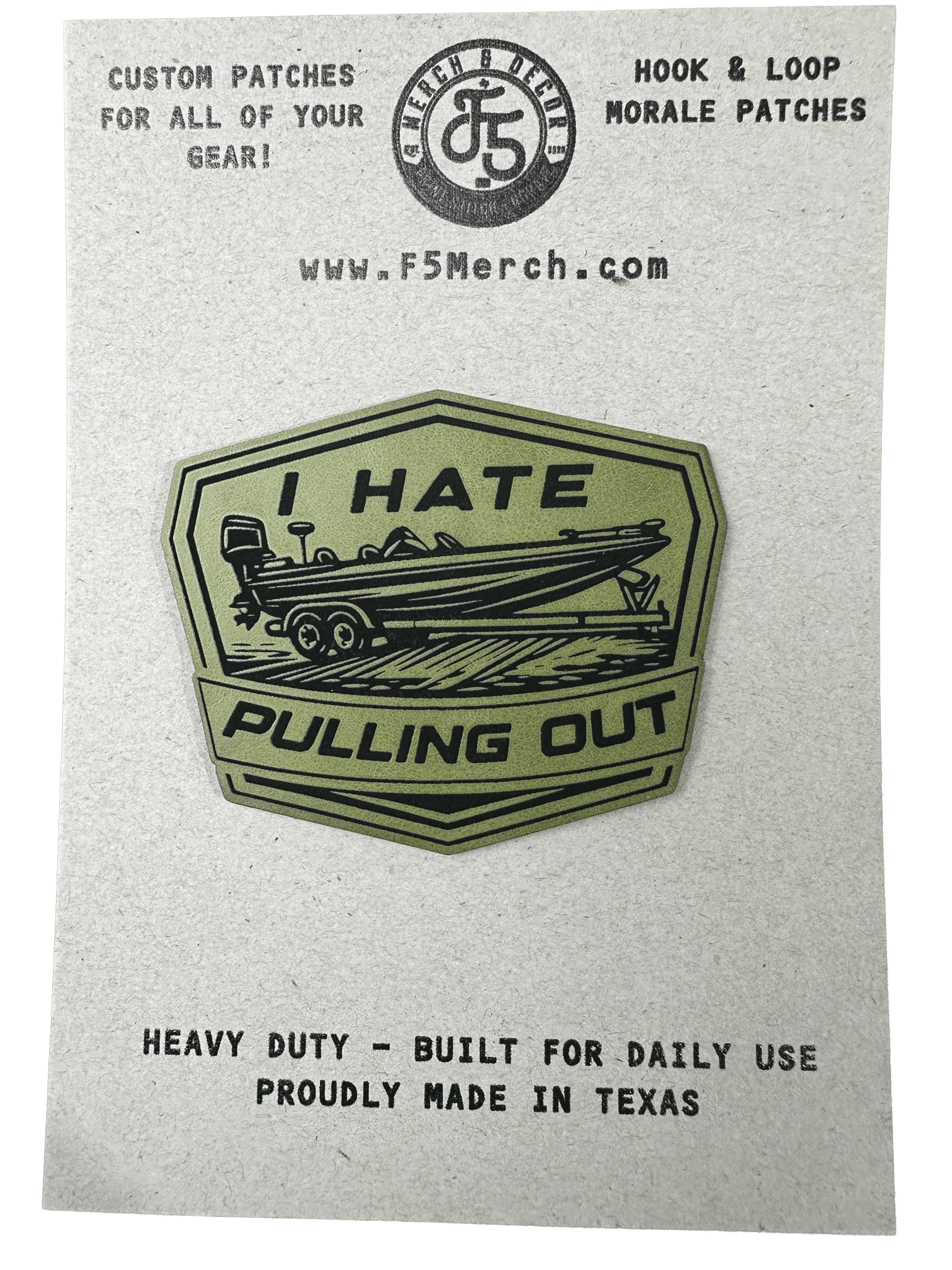 I Hate Pulling Out Laser Engraved Patch
