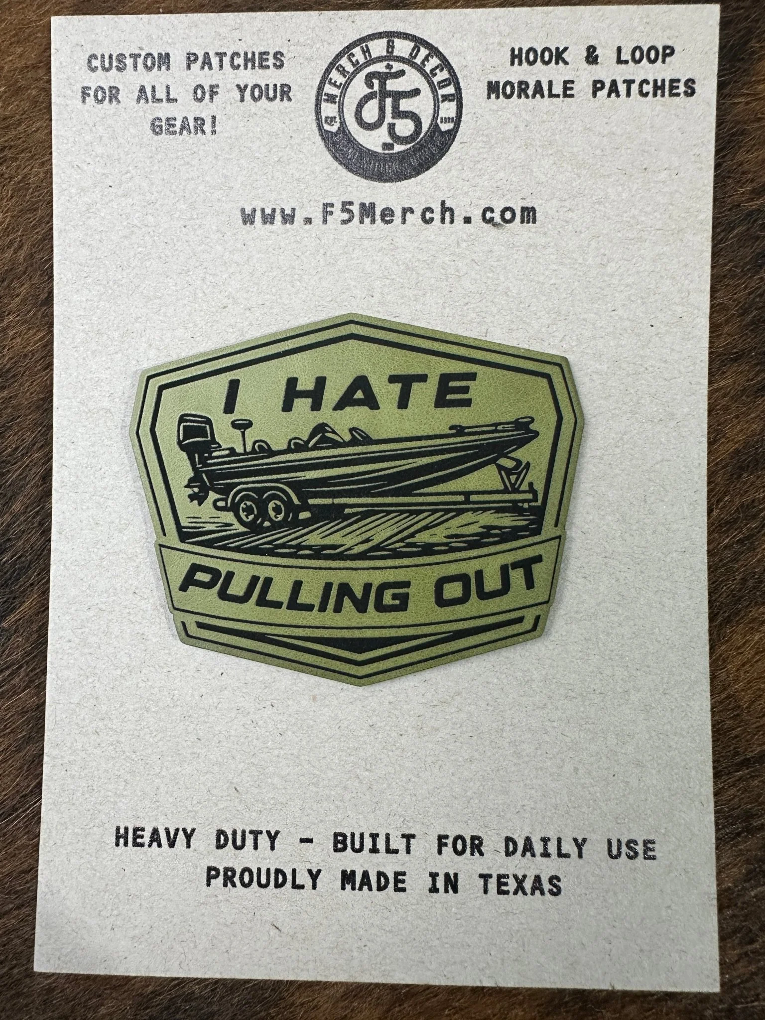 I Hate Pulling Out Laser Engraved Patch - Image 4