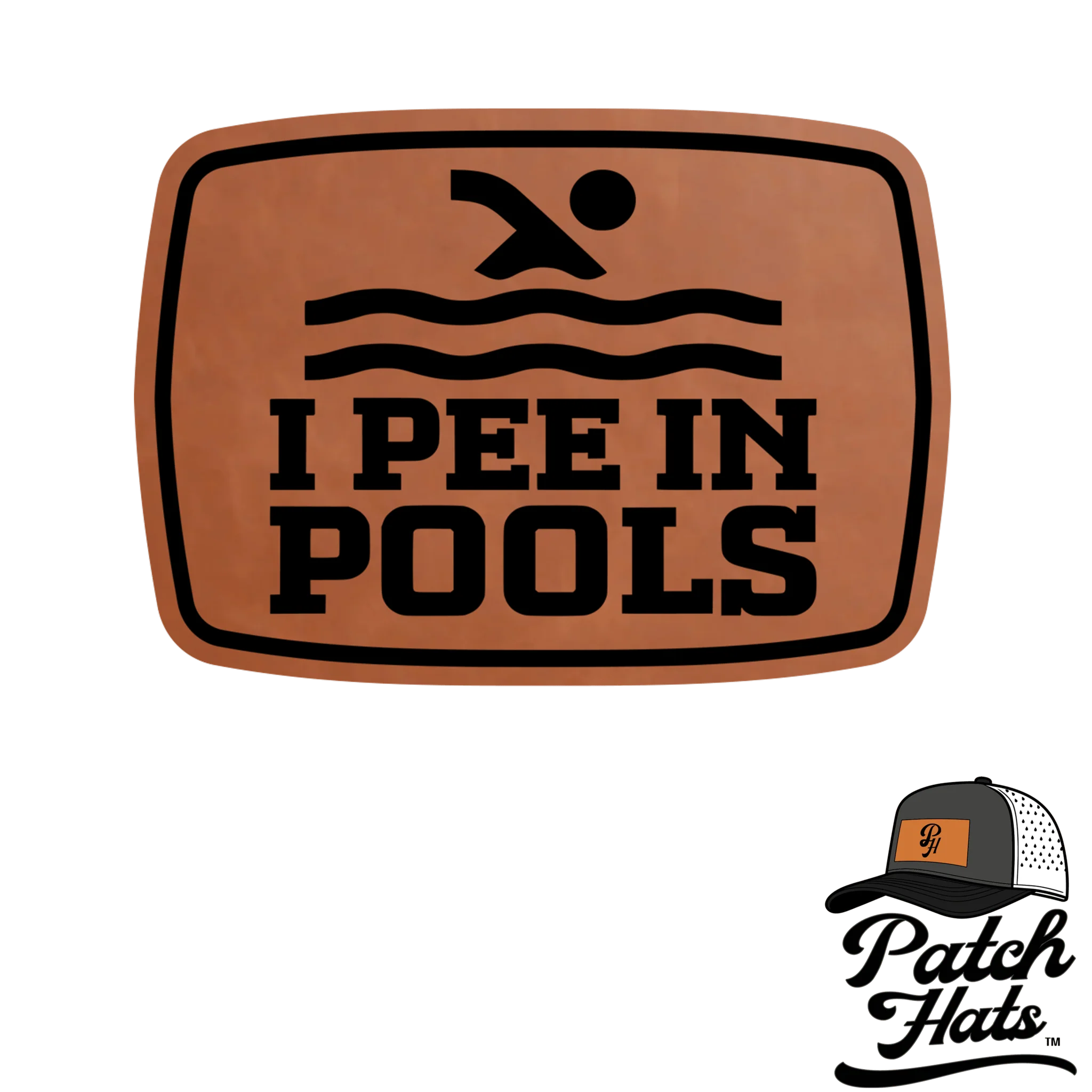 I Pee in Pools Leatherette Patch - Image 10
