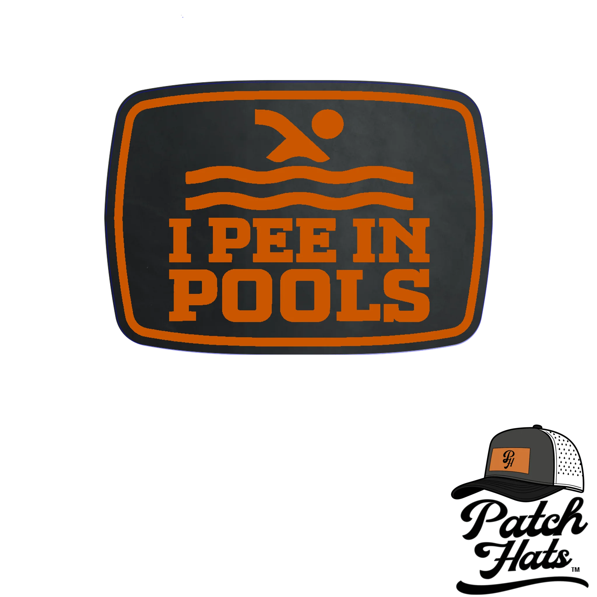 I Pee in Pools Leatherette Patch - Image 2