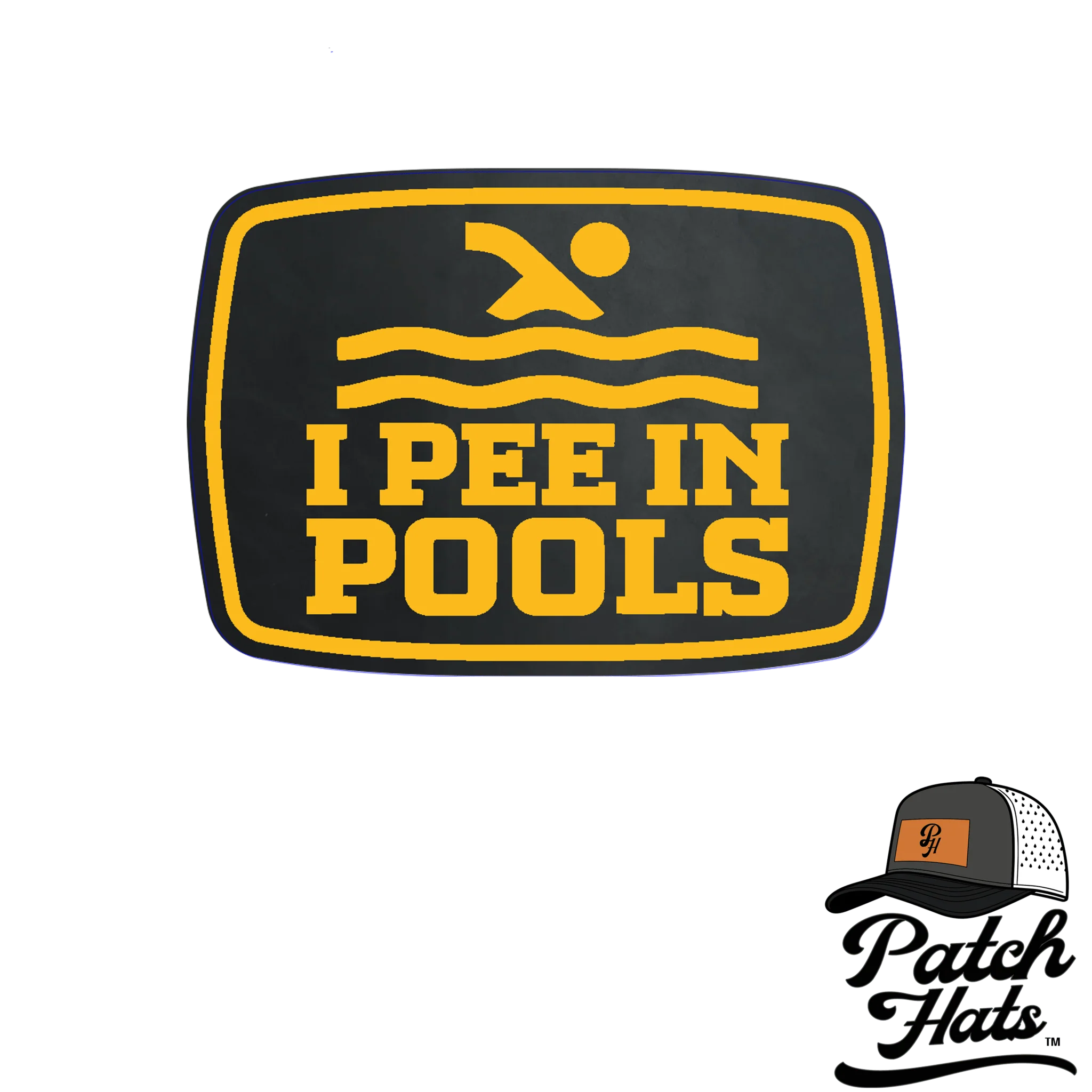 I Pee in Pools Leatherette Patch - Image 3