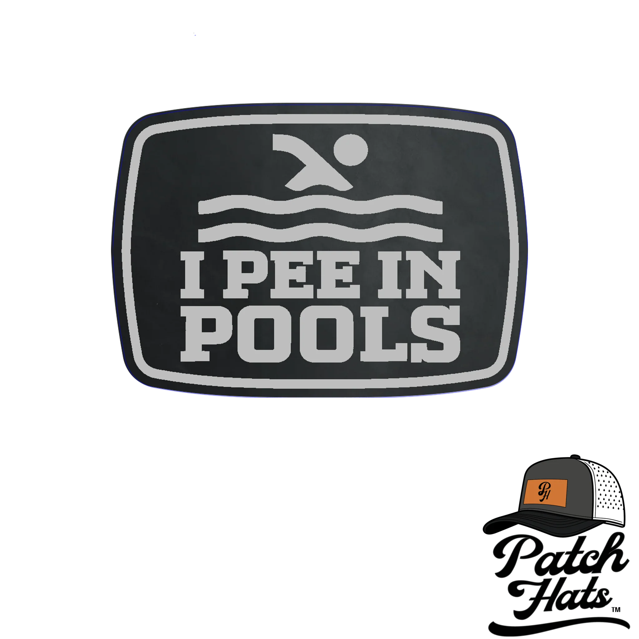 I Pee in Pools Leatherette Patch - Image 4