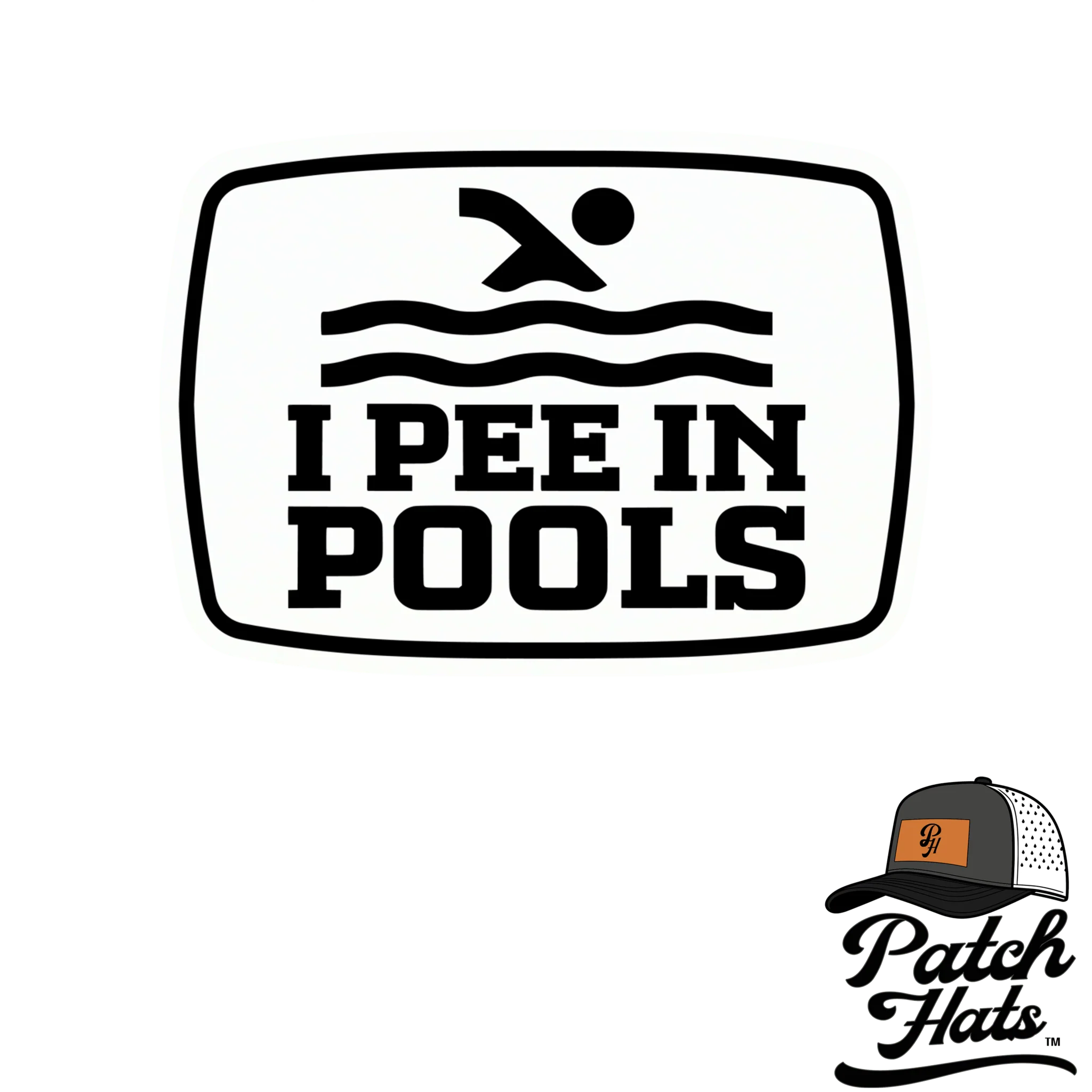 I Pee in Pools Leatherette Patch - Image 5