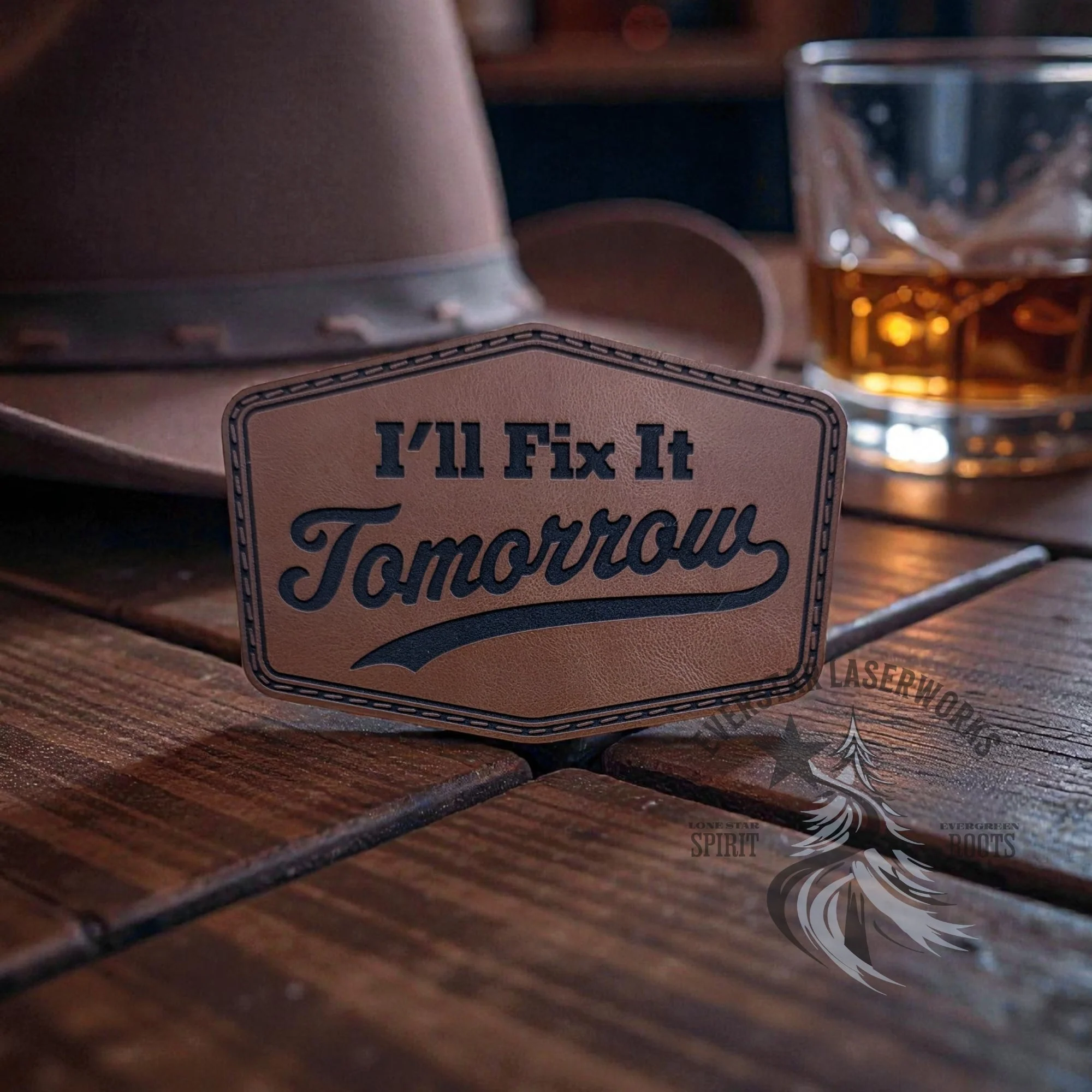 I'll Do it Tomorrow Leather Patch