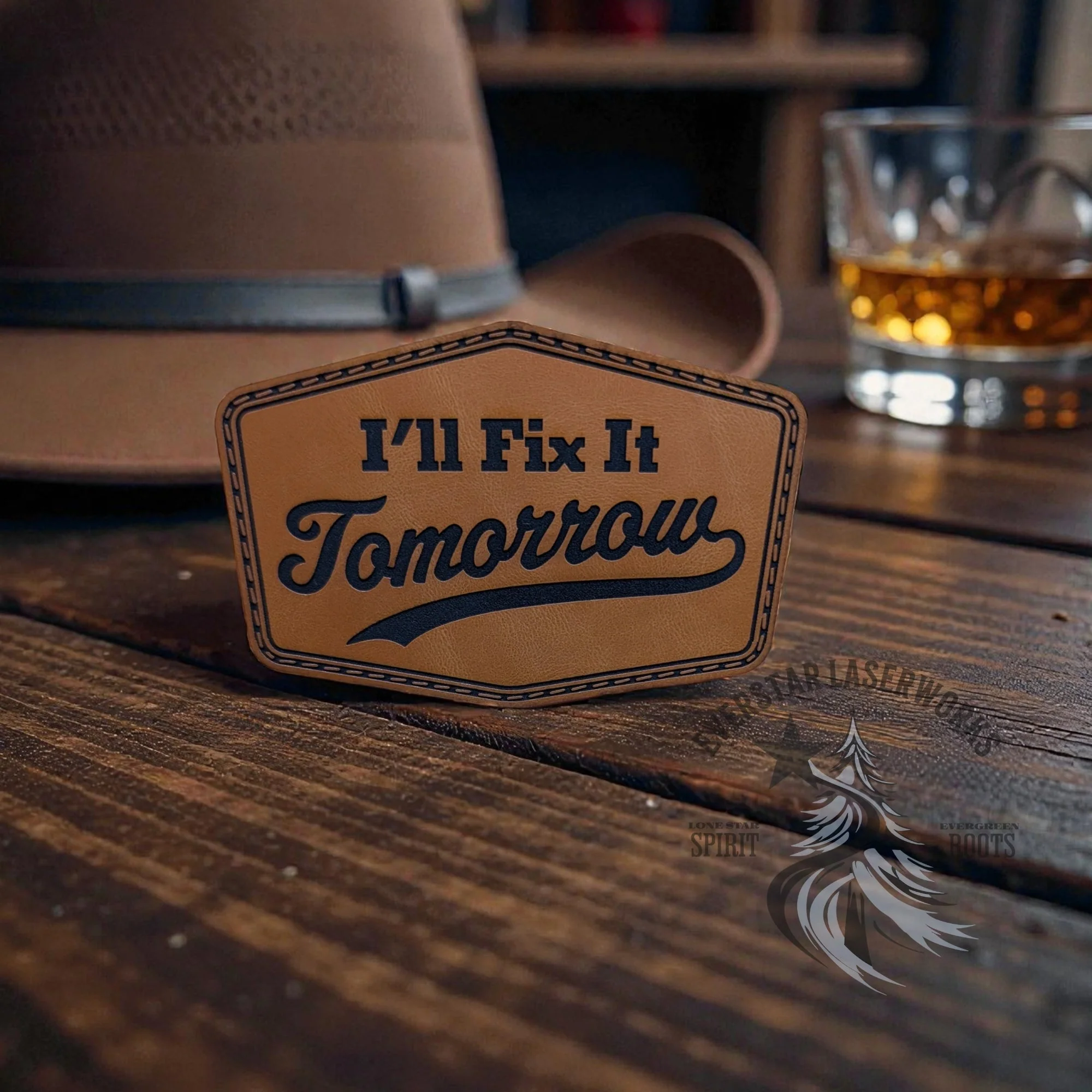 I'll Do it Tomorrow Leather Patch - Image 2