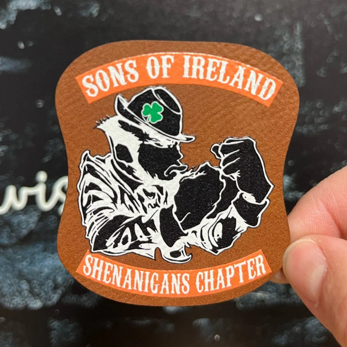 Irish Brotherhood and Fun UV Printed Leatherette Hat Patch - MR01