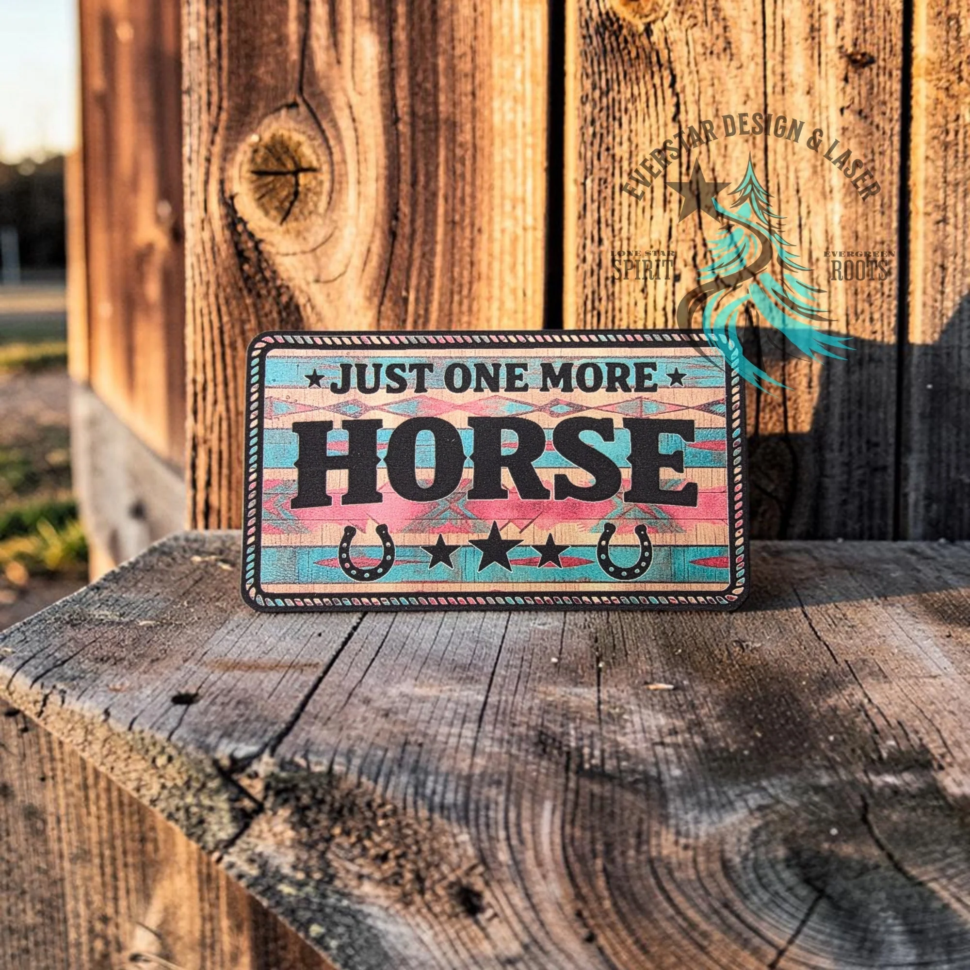 Just One More Horse UV Printed Retro Rodeo Patch - Image 2