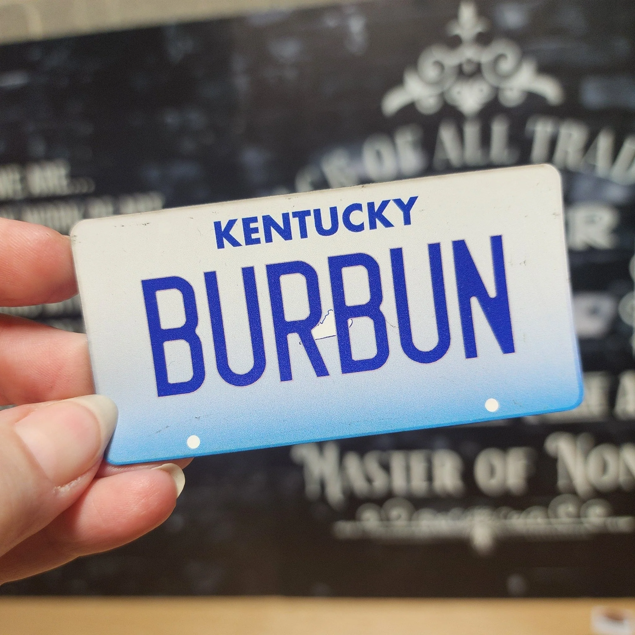 Kentucky Bourbon Plate UV Printed Leatherette Hat Patch - MR01