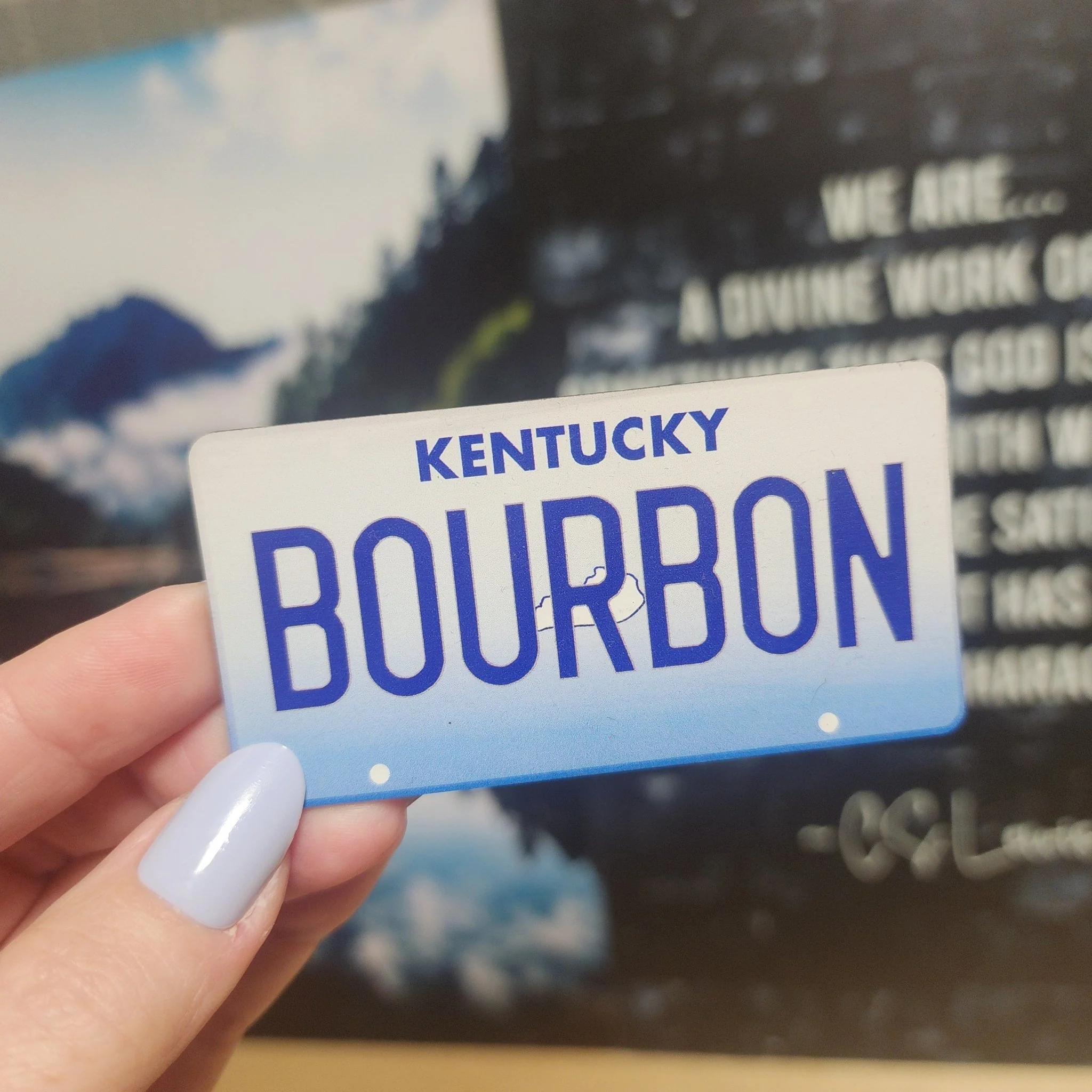 Kentucky Bourbon Plate UV Printed Leatherette Hat Patch - MR01