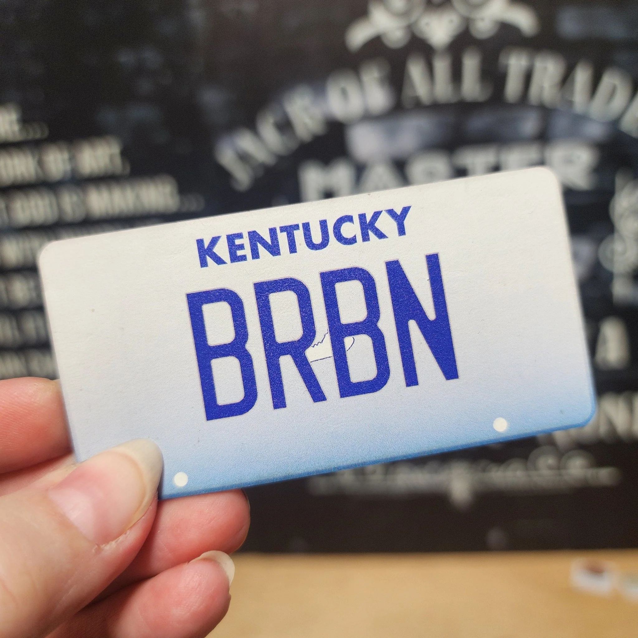 Kentucky Bourbon Plate UV Printed Leatherette Hat Patch - MR01
