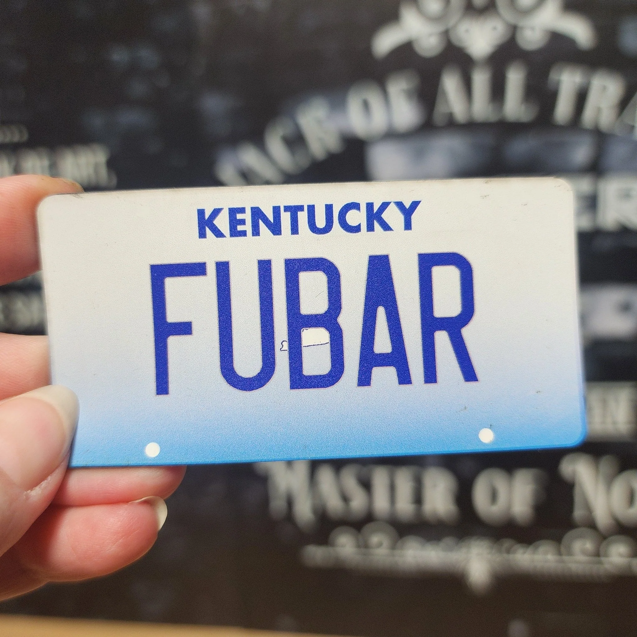 Kentucky FUBAR License Humor UV Printed Leatherette Hat Patch - MR01