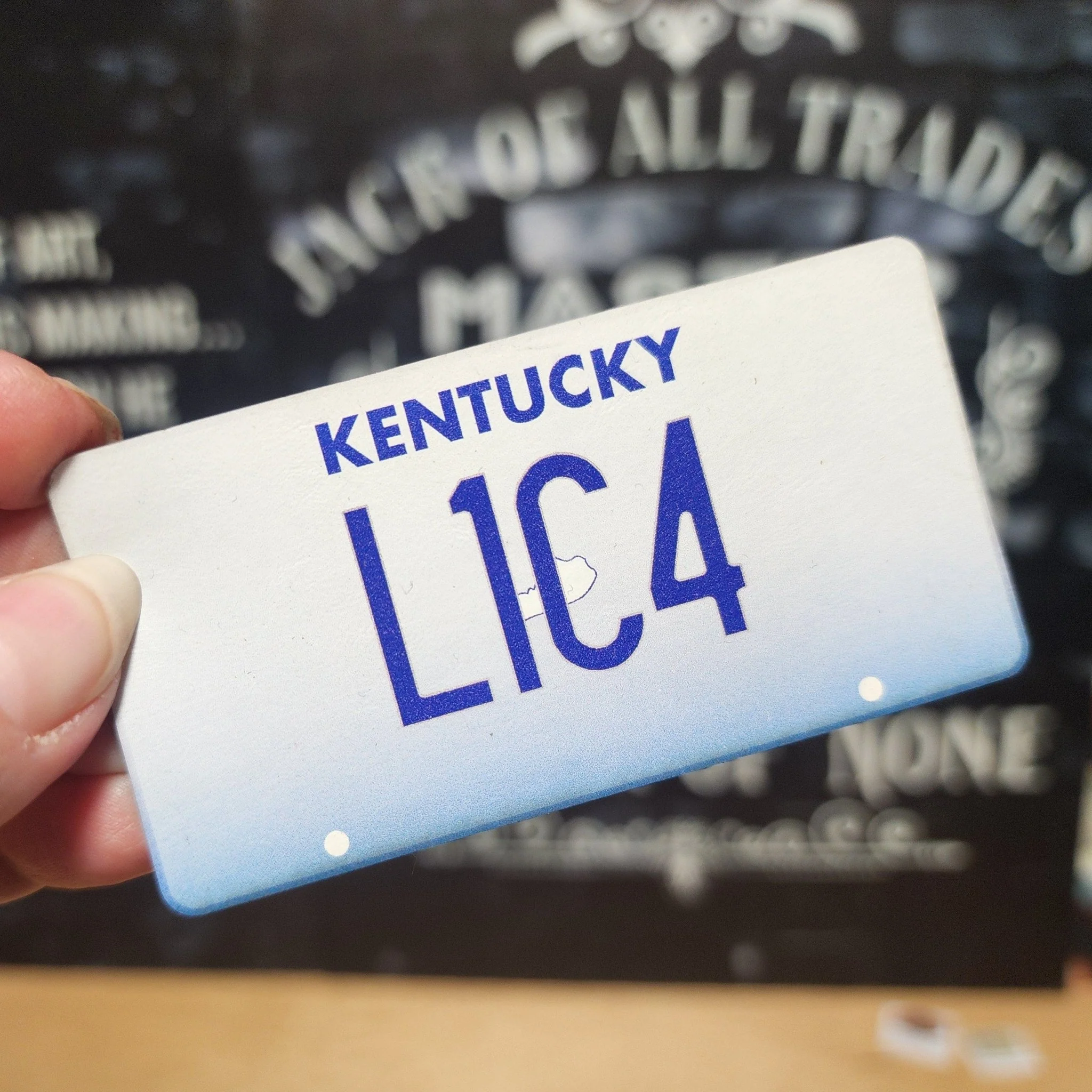 Kentucky License Plate L1C4 UV Printed Leatherette Hat Patch - MR01