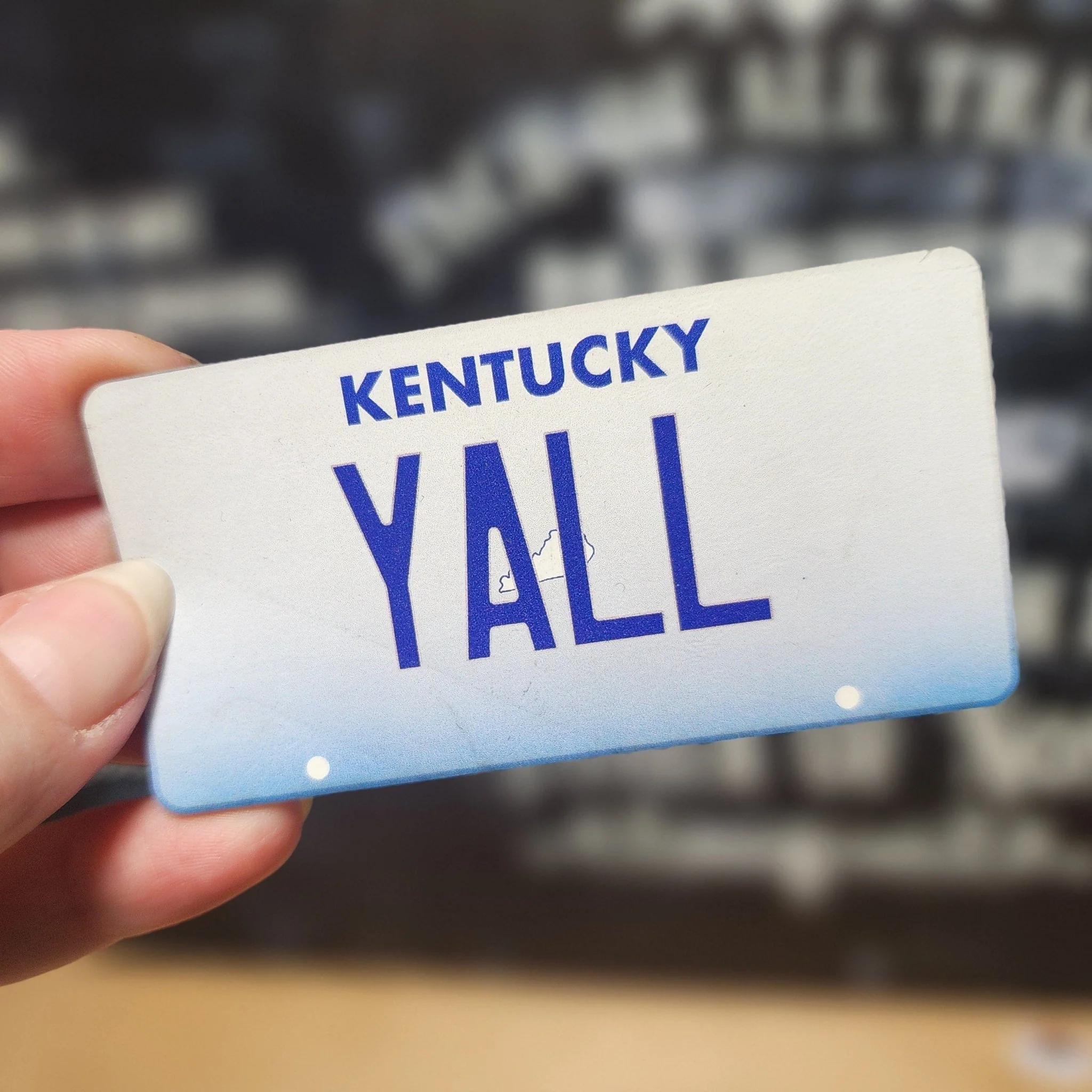 Kentucky License Plate Yeehaw Y'all UV Printed Leatherette Hat Patch - MR01 - Image 2