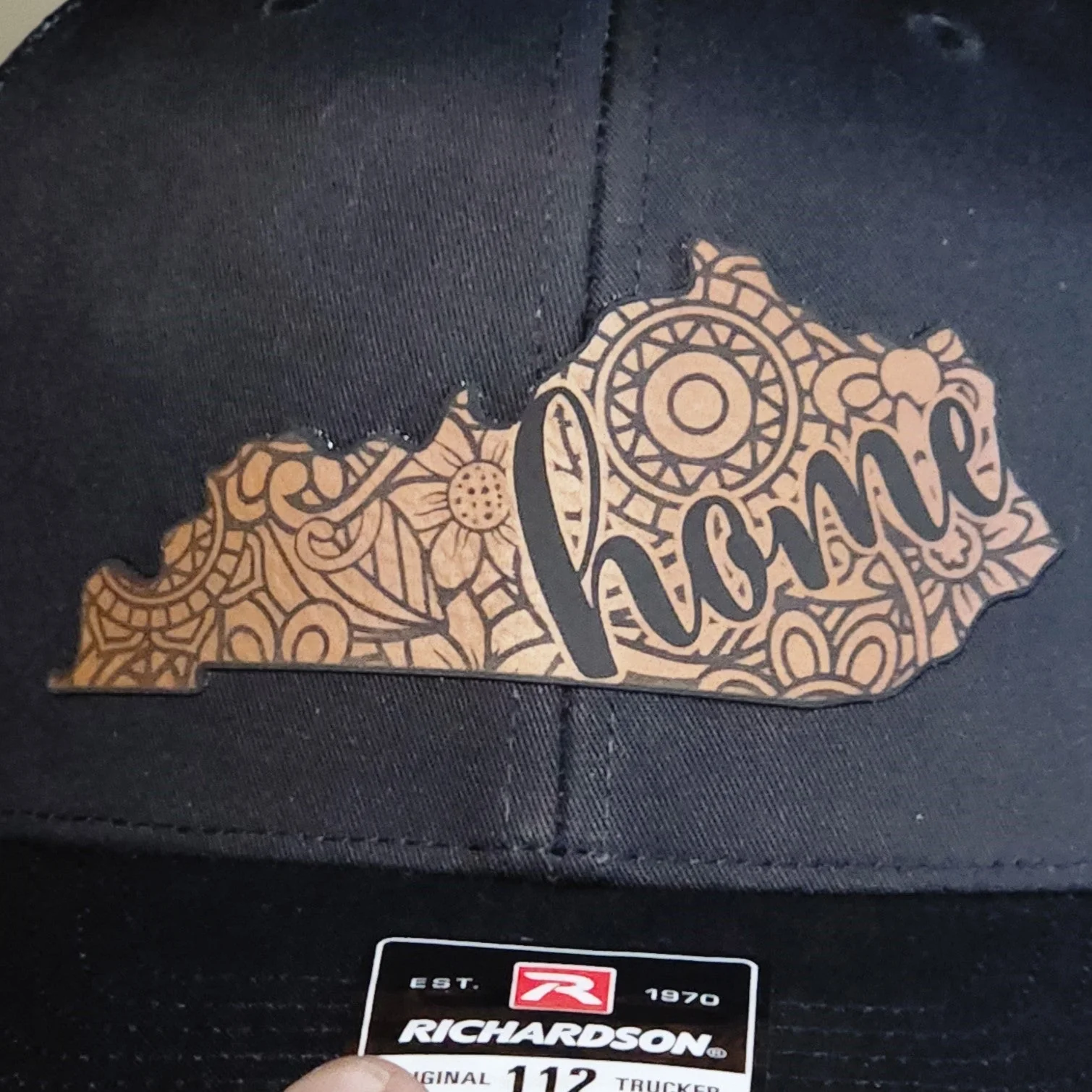 Kentucky Love and Home Engraved Leatherette Hat Patch - MR01
