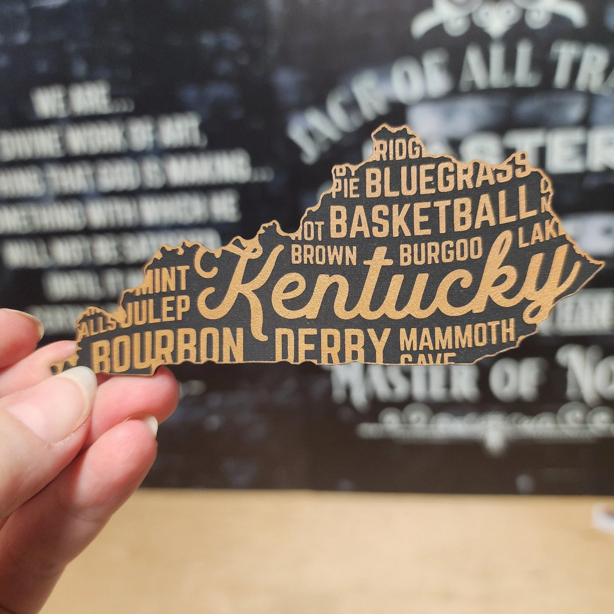 Kentucky Pride and Culture (Saddle Tan) Engraved Leatherette Hat Patch - MR01