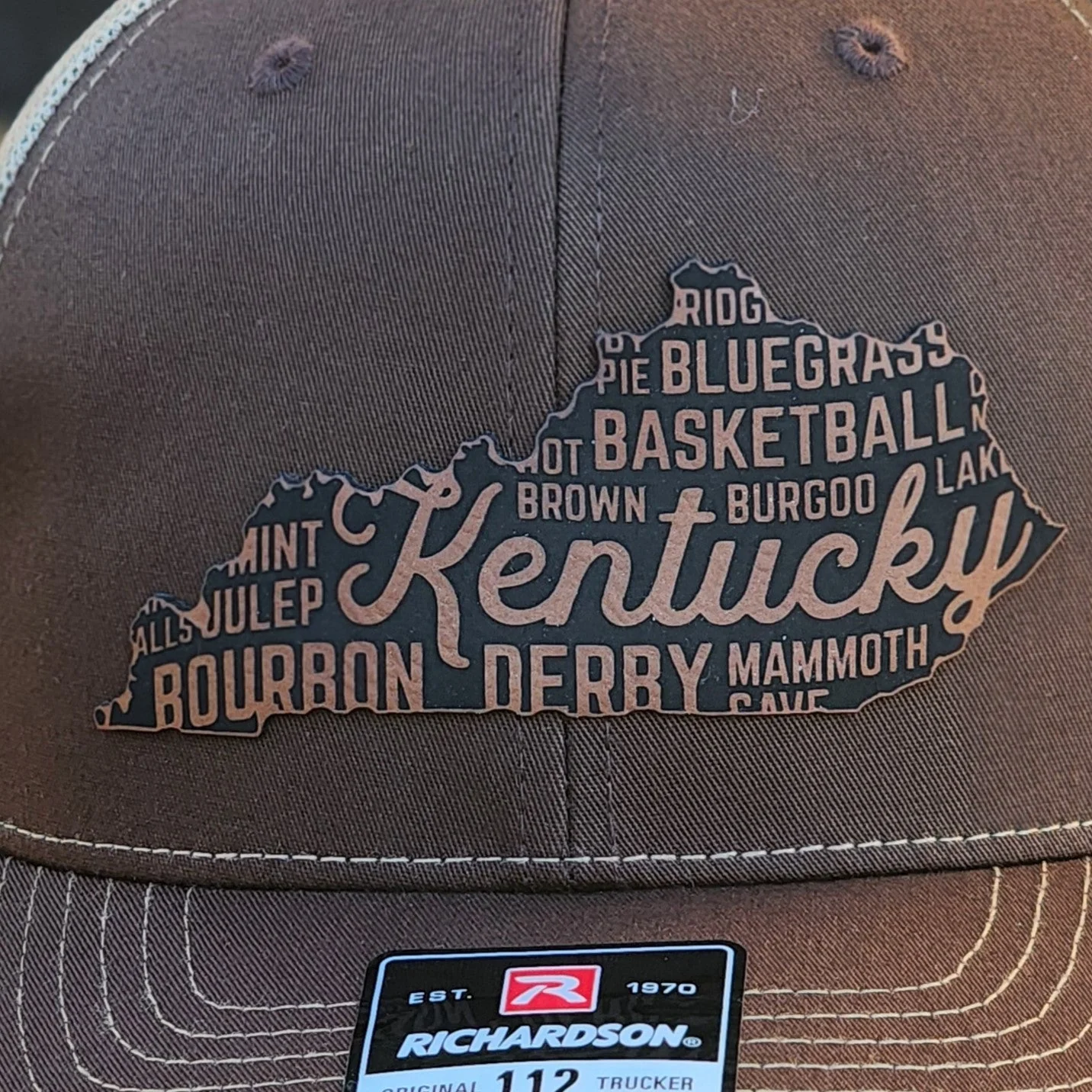 Kentucky Pride and Heritage Engraved Leatherette Hat Patch - MR01