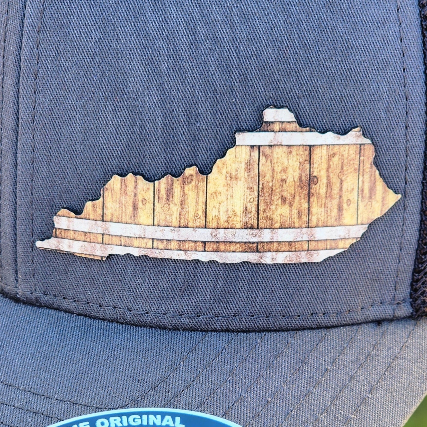 Kentucky State Bourbon Barrel UV Printed Leatherette Hat Patch - MR01 - Image 2