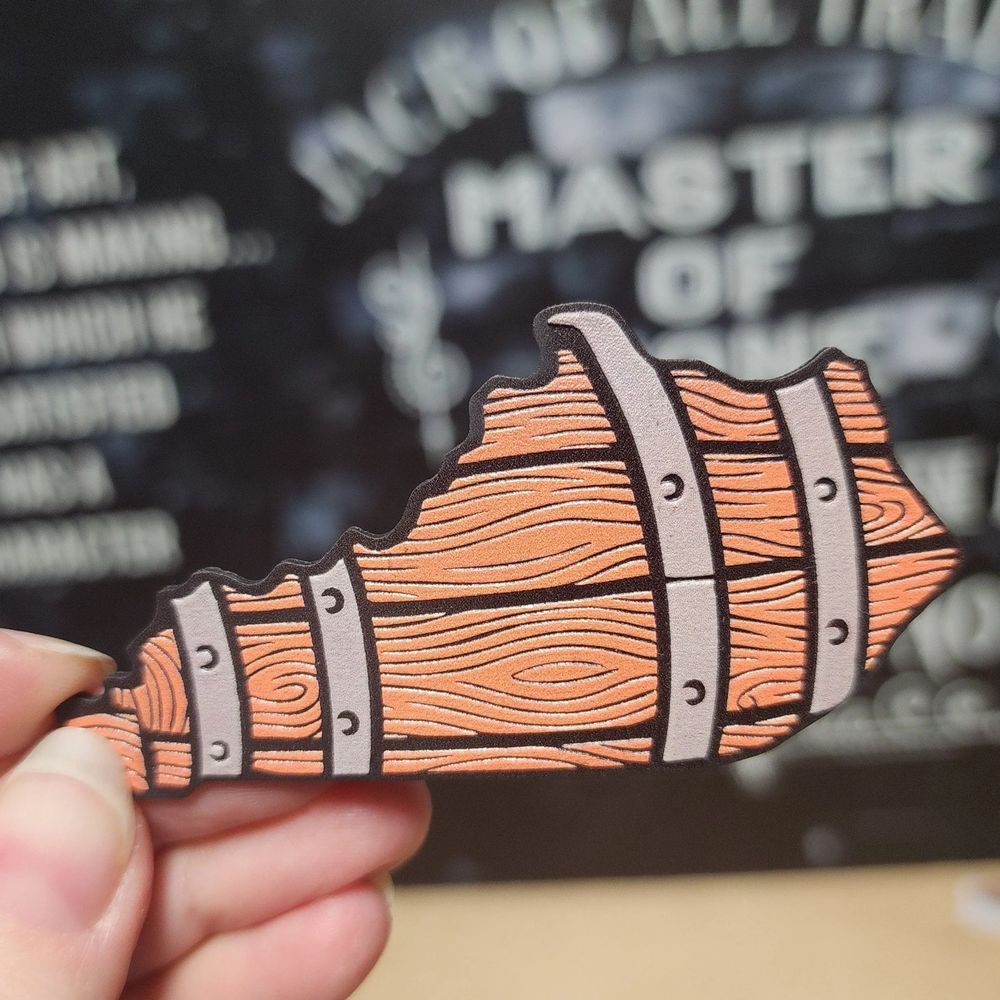 Kentucky Whiskey Barrel UV Printed Leatherette Hat Patch - MR01