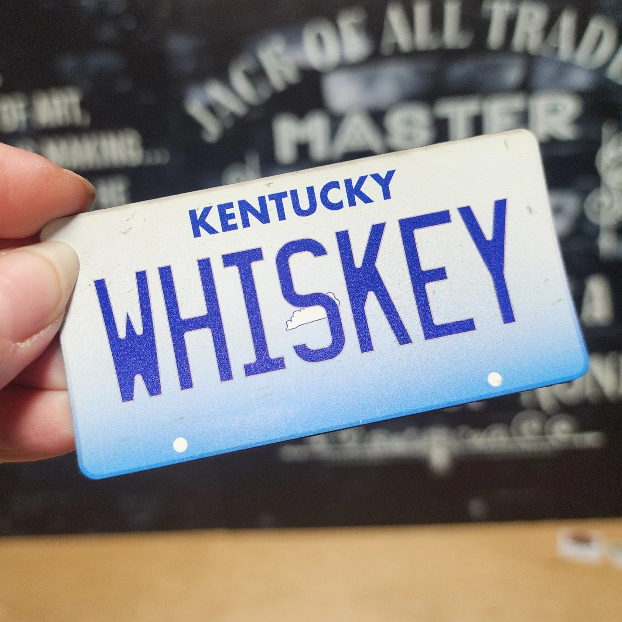 Kentucky Whiskey Plate UV Printed Leatherette Hat Patch - MR01