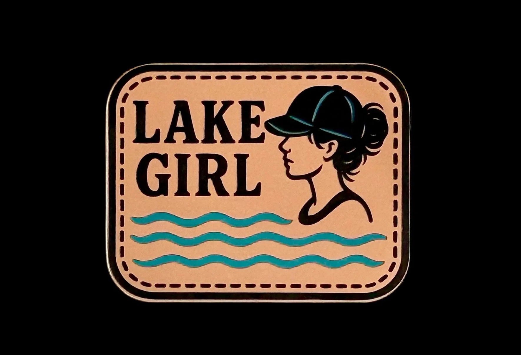 Lake Girl Acrylic Laser Engraved Hat Patch - Image 2