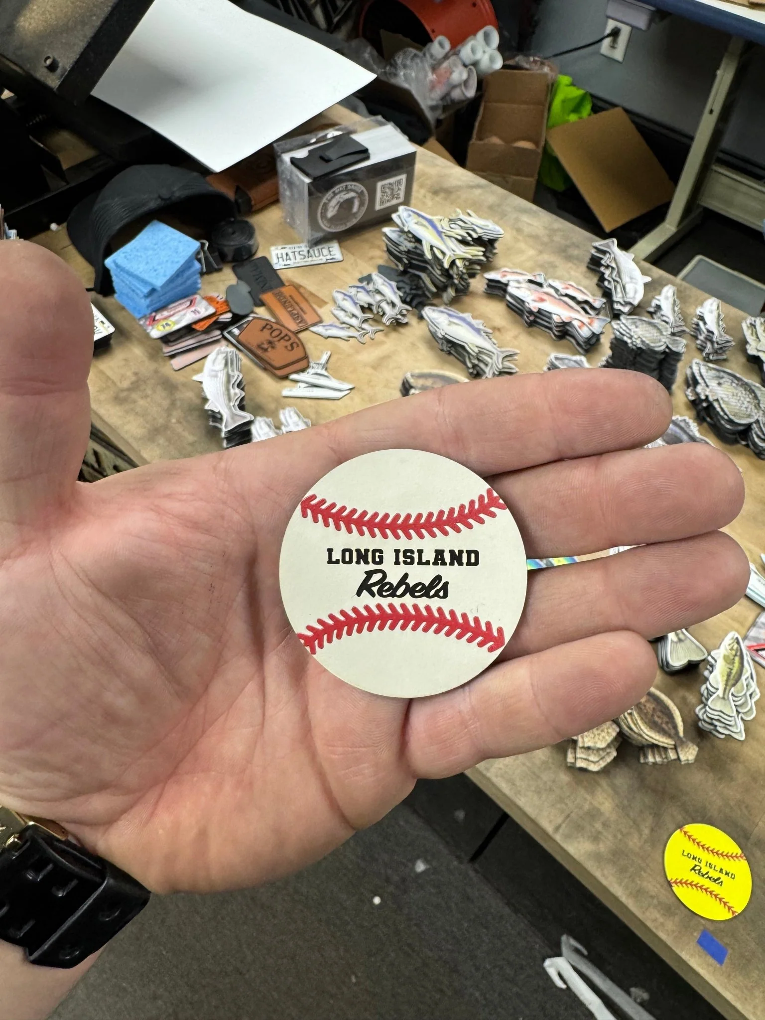Leatherette Baseball patch - blank for engraving with raised stitching - Image 3