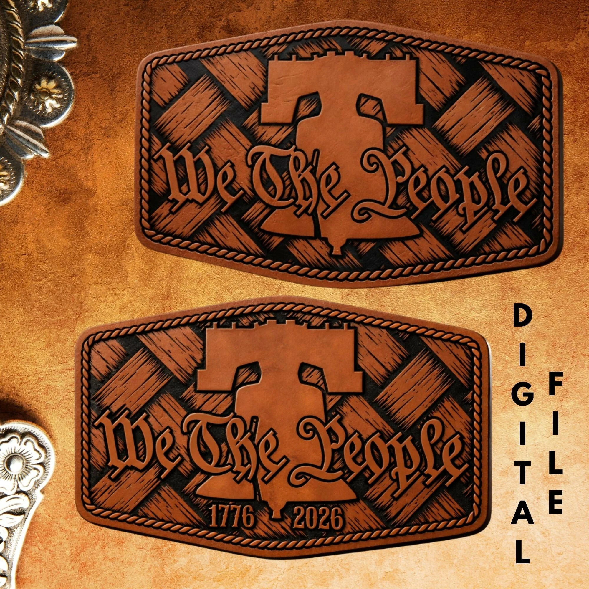 Liberty Bell We the People Patch SVG Bundle | Patch & Burn Style