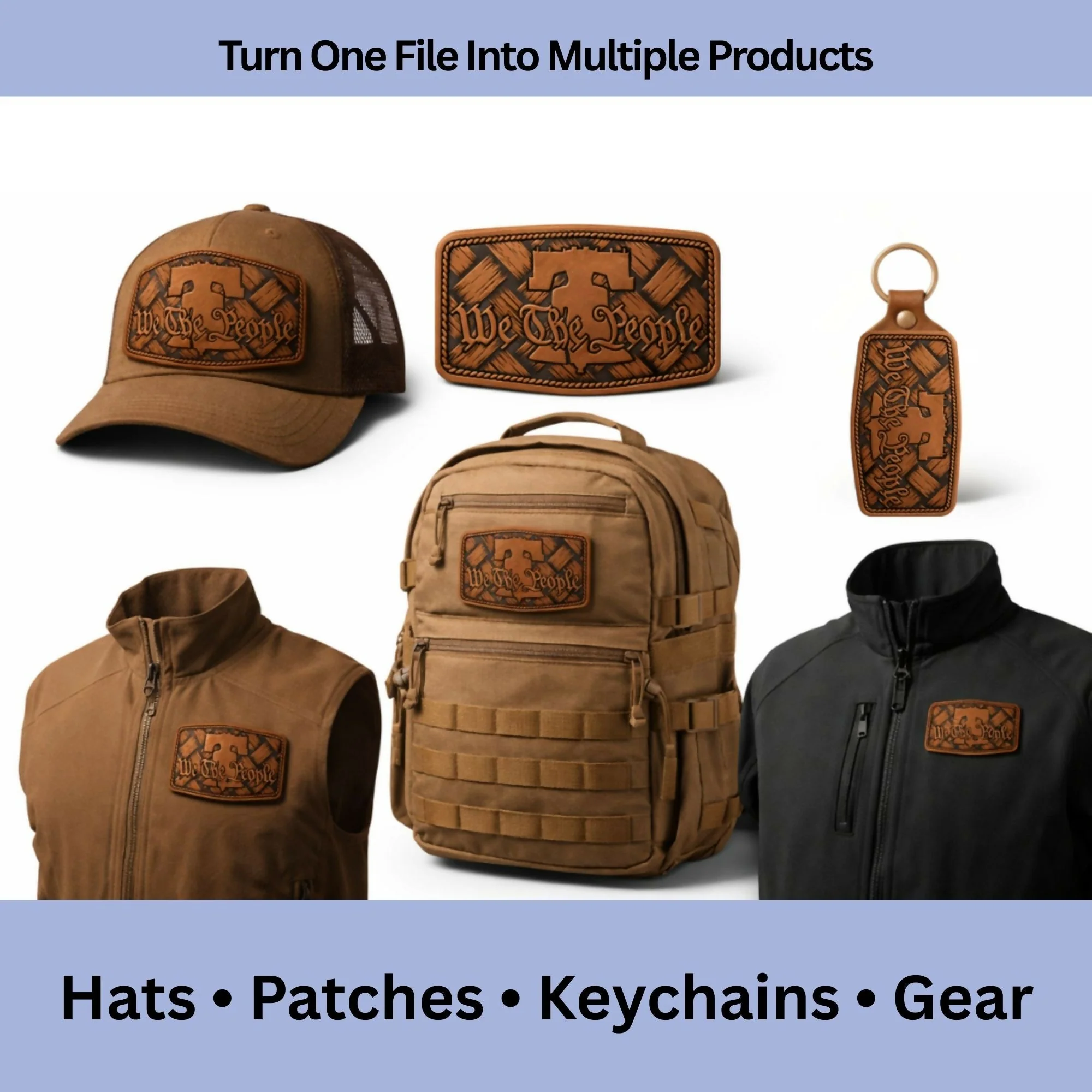 Liberty Bell We the People Patch SVG Bundle | Patch & Burn Style - Image 3